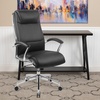 image:imageFlash Furniture Rebecca High Back Designer White LeatherSoft Smooth Upholstered Executive Swivel Office Chair with Chrome Base and ArmsBlack