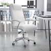 image:imageFlash Furniture Rebecca High Back Designer White LeatherSoft Smooth Upholstered Executive Swivel Office Chair with Chrome Base and ArmsWhite