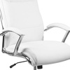 image:imageFlash Furniture Rebecca High Back Designer White LeatherSoft Smooth Upholstered Executive Swivel Office Chair with Chrome Base and ArmsWhite
