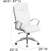 image:imageFlash Furniture Rebecca High Back Designer White LeatherSoft Smooth Upholstered Executive Swivel Office Chair with Chrome Base and ArmsWhite