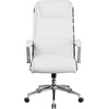 image:imageFlash Furniture Rebecca High Back Designer White LeatherSoft Smooth Upholstered Executive Swivel Office Chair with Chrome Base and ArmsWhite
