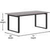 image:imageFlash Furniture Redmond Conference Table with UFrame Base Commercial Water and Scratch Resistant Laminate Finish PVC Edge Heavy Duty Steel Frame 72x36 Gray OakGray Oak