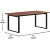 image:imageFlash Furniture Redmond Conference Table with UFrame Base Commercial Water and Scratch Resistant Laminate Finish PVC Edge Heavy Duty Steel Frame 72x36 Gray OakWalnut