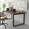 image:imageFlash Furniture Redmond Conference Table with UFrame Base Commercial Water and Scratch Resistant Laminate Finish PVC Edge Heavy Duty Steel Frame 72x36 Gray OakWalnut
