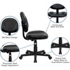 image:imageFlash Furniture Ronald MidBack Black LeatherSoft Swivel Ergonomic Task Office Chair with Back Depth Adjustment