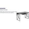 image:imageFlash Furniture Salvador Black Computer Desk with PullOut Keyboard Tray and CrossBrace Frame