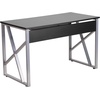 image:imageFlash Furniture Salvador Black Computer Desk with PullOut Keyboard Tray and CrossBrace Frame