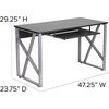 image:imageFlash Furniture Salvador Black Computer Desk with PullOut Keyboard Tray and CrossBrace Frame