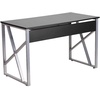 image:imageFlash Furniture Salvador Black Computer Desk with PullOut Keyboard Tray and CrossBrace Frame