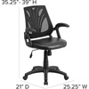 image:imageFlash Furniture Sam MidBack Designer Black Mesh Swivel Task Office Chair with LeatherSoft Seat and Open ArmsBlack LeathersoftMesh