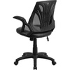 image:imageFlash Furniture Sam MidBack Designer Black Mesh Swivel Task Office Chair with LeatherSoft Seat and Open ArmsBlack LeathersoftMesh