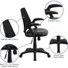image:imageFlash Furniture Sam MidBack Designer Black Mesh Swivel Task Office Chair with LeatherSoft Seat and Open ArmsBlack LeathersoftMesh