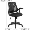 image:imageFlash Furniture Sam MidBack Designer Black Mesh Swivel Task Office Chair with LeatherSoft Seat and Open ArmsBlack Mesh