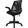 image:imageFlash Furniture Sam MidBack Designer Black Mesh Swivel Task Office Chair with LeatherSoft Seat and Open ArmsBlack Mesh