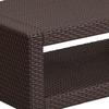 image:imageFlash Furniture Seneca IndoorOutdoor Chocolate Brown Faux Rattan Coffee Table with Open StorageChocolate Brown