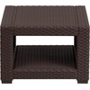 image:imageFlash Furniture Seneca IndoorOutdoor Chocolate Brown Faux Rattan Coffee Table with Open StorageChocolate Brown