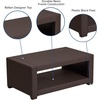 image:imageFlash Furniture Seneca IndoorOutdoor Chocolate Brown Faux Rattan Coffee Table with Open StorageChocolate Brown