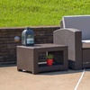 image:imageFlash Furniture Seneca IndoorOutdoor Chocolate Brown Faux Rattan Coffee Table with Open StorageChocolate Brown