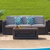 image:imageFlash Furniture Seneca IndoorOutdoor Chocolate Brown Faux Rattan Coffee Table with Open StorageChocolate Brown