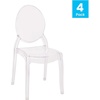 image:imageFlash Furniture Set of 4 Extra Wide Resin Ghost Chairs with 700 LB Weight Capacity  Clear Kitchen and Dining Room Chair  Acrylic Event Chair for IndoorOutdoor Use