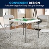 image:imageFlash Furniture Silas 345 Square Folding Card Table with Gray Felt Playing Surface and Cup Holders Portable Folding Game Table for 4 Players WhiteGrayGreen
