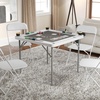 image:imageFlash Furniture Silas 345 Square Folding Card Table with Gray Felt Playing Surface and Cup Holders Portable Folding Game Table for 4 Players WhiteGrayWhite TopGray Felt Surface
