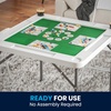 image:imageFlash Furniture Silas 345 Square Folding Card Table with Gray Felt Playing Surface and Cup Holders Portable Folding Game Table for 4 Players WhiteGrayGreen