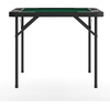 image:imageFlash Furniture Silas 345 Square Folding Card Table with Gray Felt Playing Surface and Cup Holders Portable Folding Game Table for 4 Players WhiteGrayBlack TopGreen Felt Surface