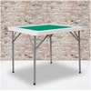 image:imageFlash Furniture Silas 345 Square Folding Card Table with Gray Felt Playing Surface and Cup Holders Portable Folding Game Table for 4 Players WhiteGrayGreen