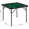 image:imageFlash Furniture Silas 345 Square Folding Card Table with Gray Felt Playing Surface and Cup Holders Portable Folding Game Table for 4 Players WhiteGrayBlack TopGreen Felt Surface