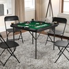 image:imageFlash Furniture Silas 345 Square Folding Card Table with Gray Felt Playing Surface and Cup Holders Portable Folding Game Table for 4 Players WhiteGrayBlack TopGreen Felt Surface