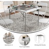 image:imageFlash Furniture Silas 345 Square Folding Card Table with Gray Felt Playing Surface and Cup Holders Portable Folding Game Table for 4 Players WhiteGrayWhite TopGray Felt Surface
