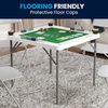 image:imageFlash Furniture Silas 345 Square Folding Card Table with Gray Felt Playing Surface and Cup Holders Portable Folding Game Table for 4 Players WhiteGrayGreen
