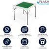 image:imageFlash Furniture Silas 345 Square Folding Card Table with Gray Felt Playing Surface and Cup Holders Portable Folding Game Table for 4 Players WhiteGrayGreen