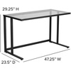 image:imageFlash Furniture Singleton Glass Desk with Black Pedestal Metal Frame