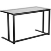 image:imageFlash Furniture Singleton Glass Desk with Black Pedestal Metal Frame