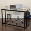 image:imageFlash Furniture Singleton Glass Desk with Black Pedestal Metal Frame