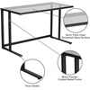 image:imageFlash Furniture Singleton Glass Desk with Black Pedestal Metal Frame