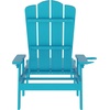 image:imageFlash Furniture Sonora Adjustable Adirondack Lounger with Cup Holder Commercial Grade AllWeatherWeather IndoorOutdoor Recycled HDPE Lounge Chair RedBlue