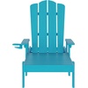 image:imageFlash Furniture Sonora Adjustable Adirondack Lounger with Cup Holder Commercial Grade AllWeatherWeather IndoorOutdoor Recycled HDPE Lounge Chair RedBlue