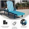 image:imageFlash Furniture Sonora Adjustable Adirondack Lounger with Cup Holder Commercial Grade AllWeatherWeather IndoorOutdoor Recycled HDPE Lounge Chair RedBlue