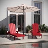 image:imageFlash Furniture Sonora Adjustable Adirondack Lounger with Cup Holder Commercial Grade AllWeatherWeather IndoorOutdoor Recycled HDPE Lounge Chair RedRed