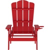 image:imageFlash Furniture Sonora Adjustable Adirondack Lounger with Cup Holder Commercial Grade AllWeatherWeather IndoorOutdoor Recycled HDPE Lounge Chair RedRed