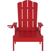 image:imageFlash Furniture Sonora Adjustable Adirondack Lounger with Cup Holder Commercial Grade AllWeatherWeather IndoorOutdoor Recycled HDPE Lounge Chair RedRed