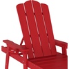 image:imageFlash Furniture Sonora Adjustable Adirondack Lounger with Cup Holder Commercial Grade AllWeatherWeather IndoorOutdoor Recycled HDPE Lounge Chair RedRed