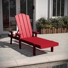 image:imageFlash Furniture Sonora Adjustable Adirondack Lounger with Cup Holder Commercial Grade AllWeatherWeather IndoorOutdoor Recycled HDPE Lounge Chair RedRed