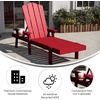 image:imageFlash Furniture Sonora Adjustable Adirondack Lounger with Cup Holder Commercial Grade AllWeatherWeather IndoorOutdoor Recycled HDPE Lounge Chair RedRed