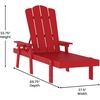 image:imageFlash Furniture Sonora Adjustable Adirondack Lounger with Cup Holder Commercial Grade AllWeatherWeather IndoorOutdoor Recycled HDPE Lounge Chair RedRed