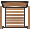 image:imageFlash Furniture Stackable Aluminum Patio Chair  AllWeather Black Framed Side Chair with Faux Teak Slats  Commercial Grade  Set of 2Black