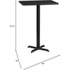 image:imageFlash Furniture Stiles 24 x 30 Rectangular Black Laminate Table Top with 22 x 22 Bar Height Table BaseBlack